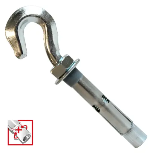 [FGE16C] Fixbolt Gancho Estampado Cincado M-12X80 Ø16C